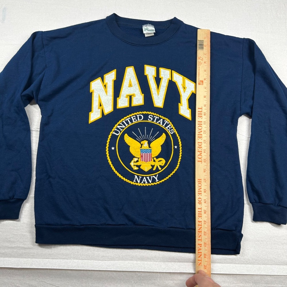 Vintage Haband Navy Sweatshirt Mens Medium Military United States USA 80s 90s - Picture 6 of 7